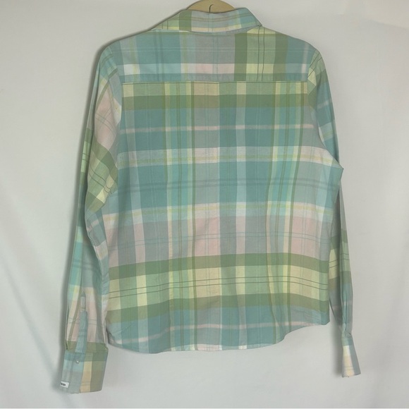 SOLD~Rockies Plaid Pastel Rodeo Cowgirl Button Shirt L - Picture 2 of 7